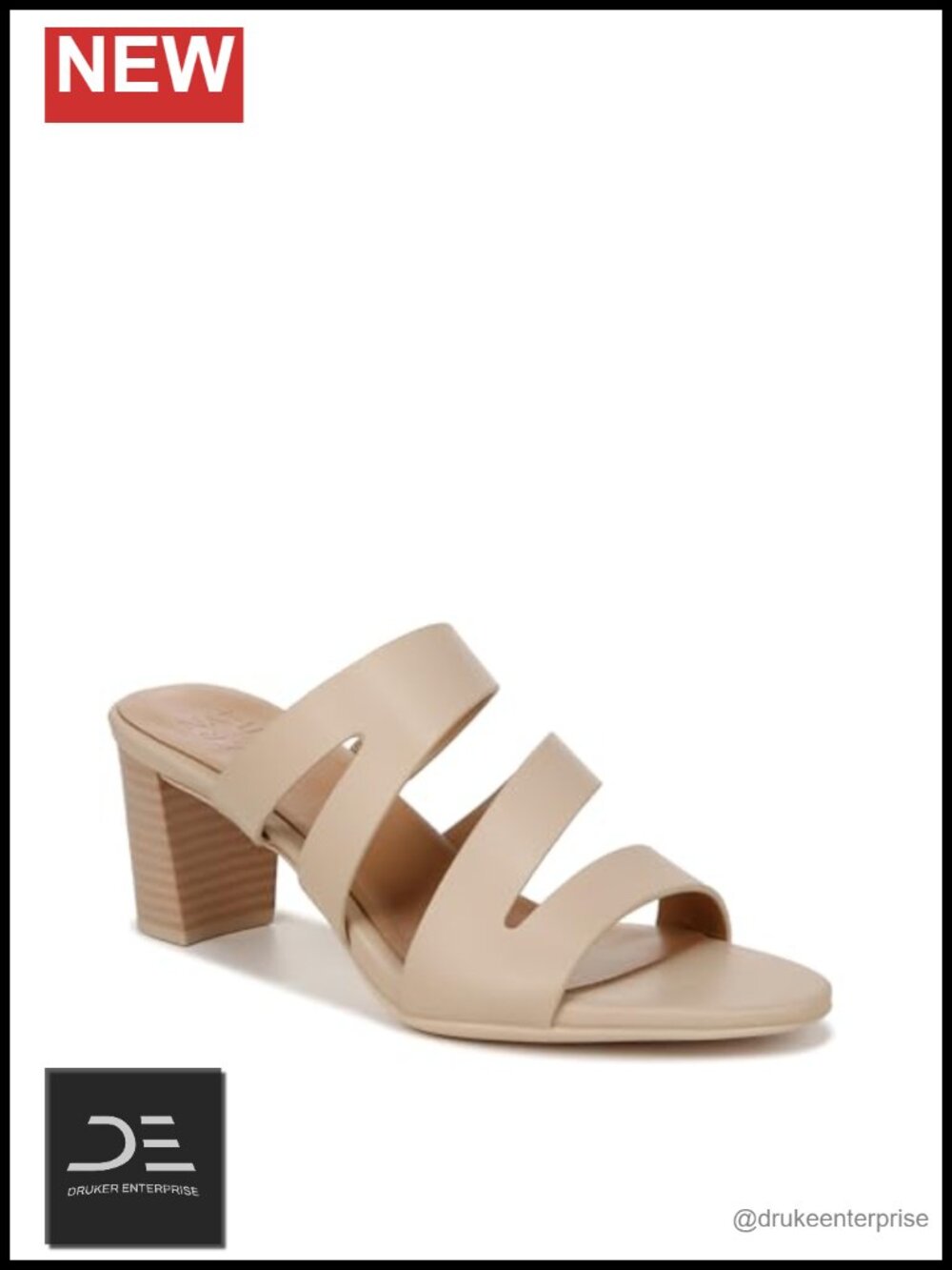 Strappy Slide Sandals Heeled Non-Slip 2 3/8 Inch Heel Comfort